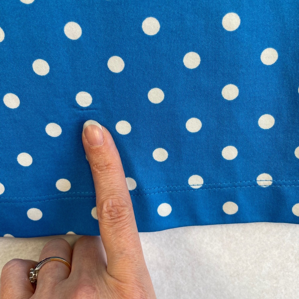 Chico's Polka Dot Microfiber Tank Top Size 3 XL Teal Blue White Sleeveless‎ - Picture 6 of 9
